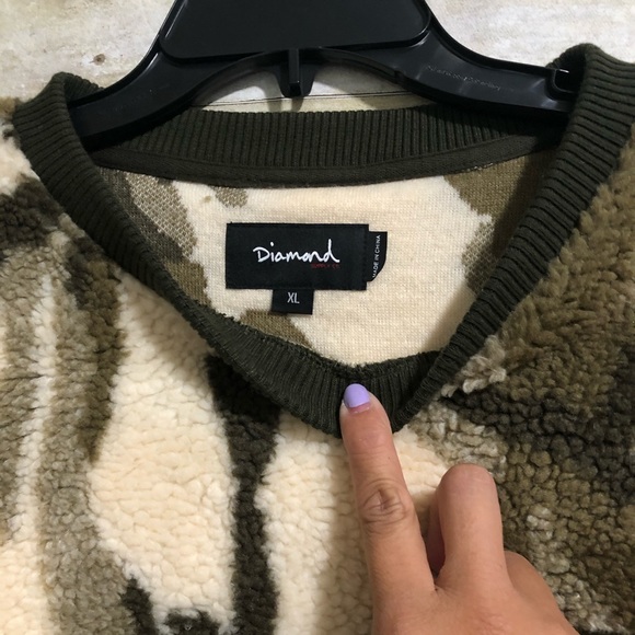 diamond supply co camo fleece crewneck sweatshirt - Picture 5 of 6